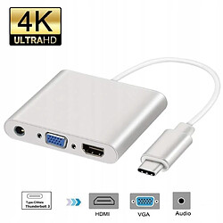 GUPBOO Adaptateur Hub USB-C 3.1 vers HDMI 4K VGA + Audio,JL2715