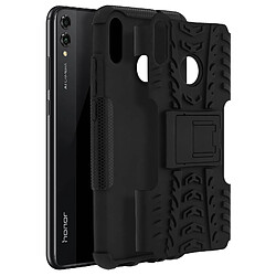 Avizar Coque Honor 8X Antichocs Silicone + Polycarbonate Support intégré Noir