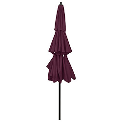 Avis vidaXL Parasol de jardin à 3 niveaux mât en aluminium rouge bordeaux