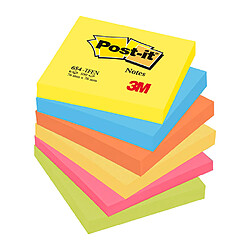 Notes repositionnables "Energie" Post-it 76 x 76 mm - bloc de 100 feuilles - Lot de 12