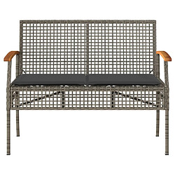 Maison Chic Ensemble de 4 Tables et chaises d'extérieur avec coussins,Salon de jardin Gris Résine tressée -GKD558908 pas cher