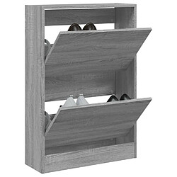 Maison Chic Armoire à chaussures | Meuble de rangement à chaussures Meuble d'Entrée sonoma gris 60x21x87,5 cm bois ingénierie -MN88695