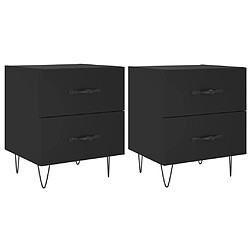 vidaXL Tables de chevet 2 pcs noir 40x35x47,5 cm bois d’ingénierie