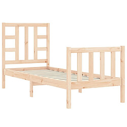 Maison Chic Cadre/structure de lit avec tête de lit pour adulte - Lit Moderne Chambre petit simple bois massif -MN14003 pas cher