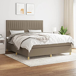 vidaXL Sommier à lattes de lit avec matelas Taupe 180x200 cm Tissu