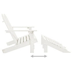 Maison Chic Chaise de jardin 2 places - Fauteuil d'extérieur Adirondack et repose-pied Sapin Blanc -MN33198 pas cher