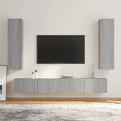 vidaXL Ensemble de meubles TV 4 pcs Sonoma gris Bois d'ingénierie