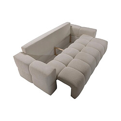 Vente-Unique Canapé 3 places convertible en tissu bouclette beige ISSORO II pas cher