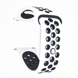 Bracelet en silicone creux bicolore blanc/noir pour votre Samsung Galaxy Watch Active