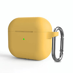 Coque en silicone anti-poussière, avec mousqueton jaune pour votre Apple AirPods 3