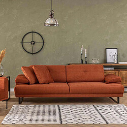 Hanah Home Canapé moderne en tissu orange Mustang 3 places.