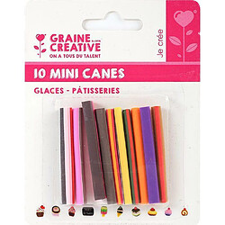 Graines Creatives 10 mini canes pâte polymère à trancher 5 x 0,5 cm - Desserts