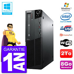 PC Lenovo ThinkCentre M82 SFF G640 RAM 8Go Disque Dur 2To Graveur DVD Wifi W7 - Occasion