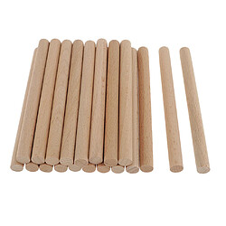 20x Bâton De Tige En Bois Rond Goujon Bâton De Modélisation En Bois Bricolage Inachevé 12 Mm X 150 Mm pas cher