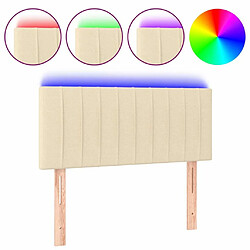 Maison Chic Tête de lit scandinave à LED,meuble de chambre Crème 80x5x78/88 cm Tissu -MN82421