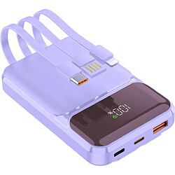 SANAG Powerbank 10 000 Mah Pd 22,5 W Qc 4.0 Charge Rapide Sorties Usb-C Avec Câbles De Charge Rapide Intégrés Chargeur Portable Compatible Avec Iphone Samsung Google Pixel Lg (Violet)