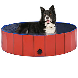 vidaXL Piscine pliable pour chiens Rouge 120x30 cm PVC