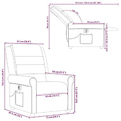 vidaXL Fauteuil de massage inclinable électrique Noir Tissu pas cher