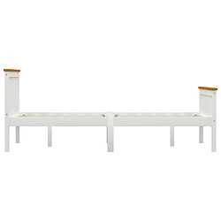 Acheter Maison Chic Lit adulte - Lit simple Cadre de lit,Structure du lit Contemporain Blanc Bois de pin massif 120 x 200 cm -MN76806