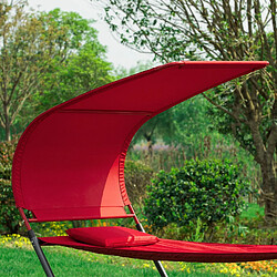 Avis SoBuy OGS44-R Transat de Jardin Transat à Bascule avec Pare-Soleil et 2 roulettes Chaise Longue