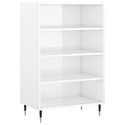 vidaXL Buffet haut blanc brillant 57x35x90 cm bois d'ingénierie