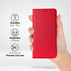 Moozy Étui à Rabat pour Samsung A54 5G, Rouge - Étui à Rabat avec Porte-Cartes et Support, Flip Cover avec Motif, Emplacements pour Cartes de Crédit, Étui Portefeuille Magnétique