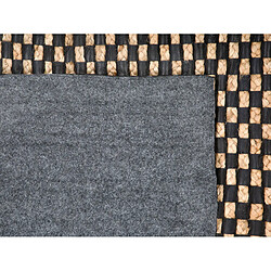 Beliani Tapis en cuir beige et noir 140 x 200 cm GERCE II pas cher