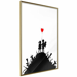 Paris Prix Affiche Murale Encadrée Banksy Kids on Guns 20 x 30 cm Or