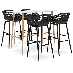 vidaXL Ensemble de bar 5 pcs Blanc et noir