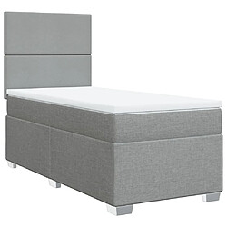 Vidaxl Sommier à lattes de lit avec matelas gris clair 80x200 cm tissu