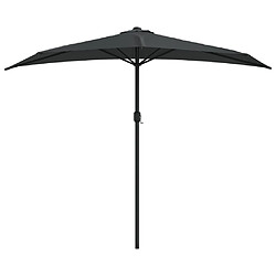 Helloshop26 Parasol demi de balcon et mât en aluminium 270 x 135cm anthracite 02_0008310