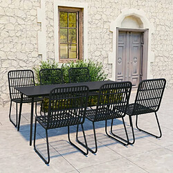 Ensemble salle à manger de jardin 7 pcs,Table et chaise à dîner d'extérieur Résine tressée et verre -MN54201