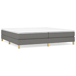 vidaXL Sommier à lattes de lit avec matelas Gris foncé 200x200cm Tissu