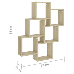 vidaXL Étagère murale cube Chêne sonoma 78x15x93 cm Bois d’ingénierie pas cher