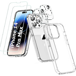 Coque Silicone Transparente + Verres Trempes et Protections Camera Arriere X2 Pour iPhone 14 Pro Max Little Boutik®