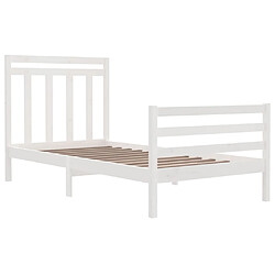 Acheter Maison Chic Lit Moderne Chambre - Cadre/structure de lit pour adulte Blanc Bois massif 100x200 cm -MN92607