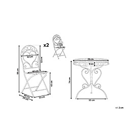 Avis Beliani Ensemble pour bistro ALBINIA Métal Rose