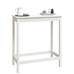 Avis vidaXL Table de bar blanc 100x50x110 cm bois massif de pin