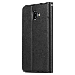 Wewoo Housse Coque Étui en cuir à rabat horizontal avec texture pour peau Galaxy J6 +avec cadre photoporte-cartes et emplacements cartes noir