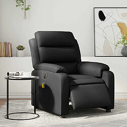 Maison Chic Fauteuil Relax pour salon, Fauteuil de massage inclinable électrique noir similicuir -GKD51629