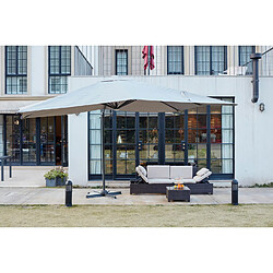 Avis Concept Usine Parasol rectangulaire gris avec LED 395 x 295 cm CALVIA