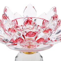 cristal lotus fleur bougeoir photophore maison feng shui décor rouge pas cher