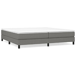 vidaXL Sommier à lattes de lit avec matelas Gris foncé 200x200cm Tissu