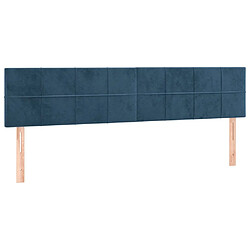 Maison Chic Lot de 2 Têtes de lit design Bleu pour chambre - Décoration de lit foncé 100x5x78/88 cm Velours -MN88707