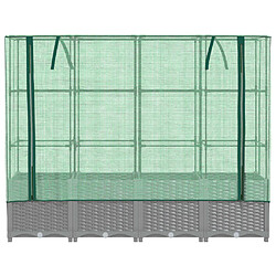 Avis vidaXL Jardinière surélevée avec housse aspect rotin 160x40x138 cm