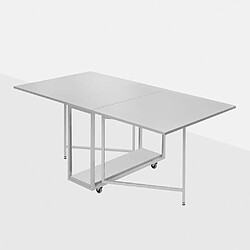 Inside 75 Table pliante 6 couverts ARCHIMEDE 90/170x34/90x73cm structure métal plateau stratifié blanc