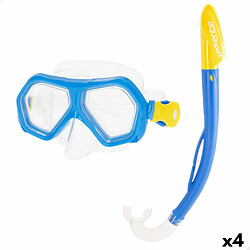 Masque de Plongée avec Tube pour Enfants AquaSport Bleu (4 Unités)