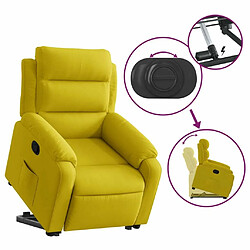 Maison Chic Fauteuil Relax pour salon, Fauteuil inclinable Jaune Velours -GKD14246 pas cher