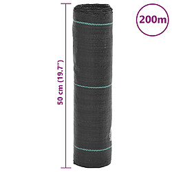 vidaXL Membrane anti-mauvaises herbes noir 0,5x200 m PP pas cher