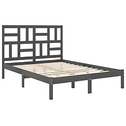 Avis vidaXL Cadre de lit sans matelas gris bois massif 120x200 cm